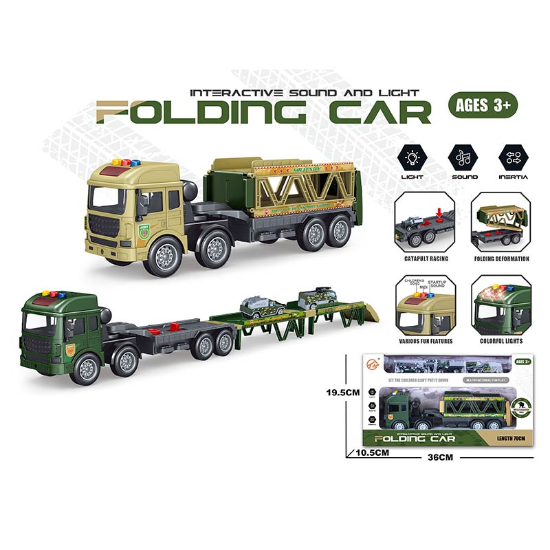 Трейлер з машинками арт. 327-1 (24шт/2)  батар. світ.,звук, 8мален. машин, короб. 43,5*13*15,8см(КІ)