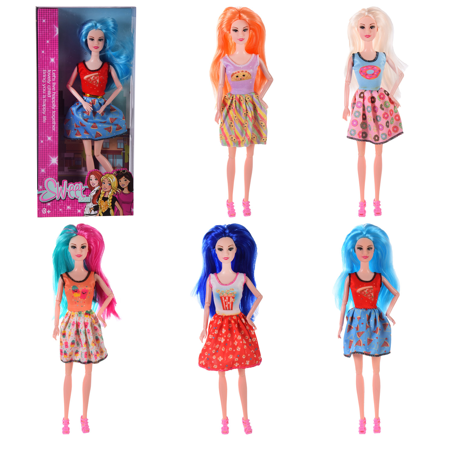 Кукла 9010A (2028955) (120шт/2) 5 видов, в кор. – 15*5.5*32.5 см, р-р игрушки – 29 см(КИ)