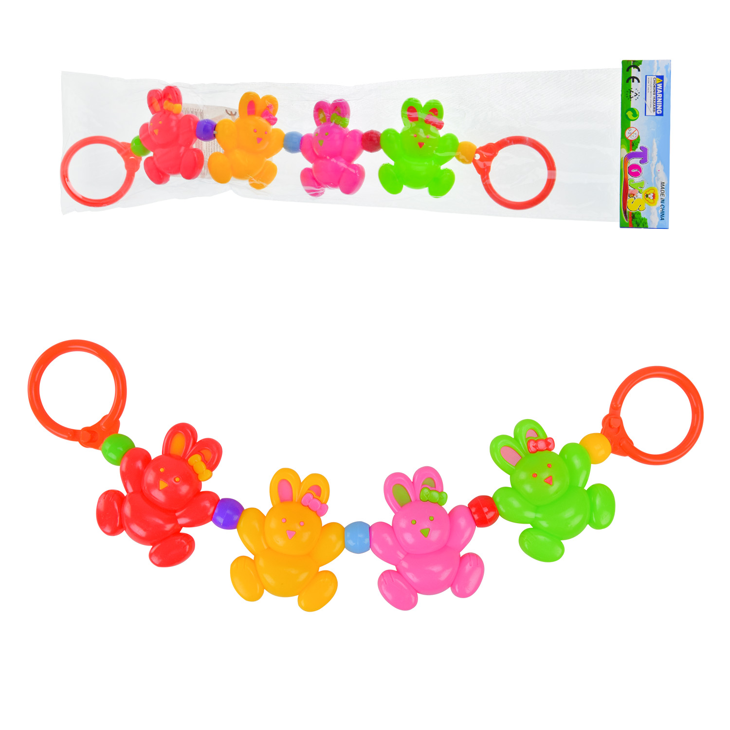 Брязкальце на коляску арт.H228-2 (300шт/2) пакет 44*3,2*7,5 см(КІ)