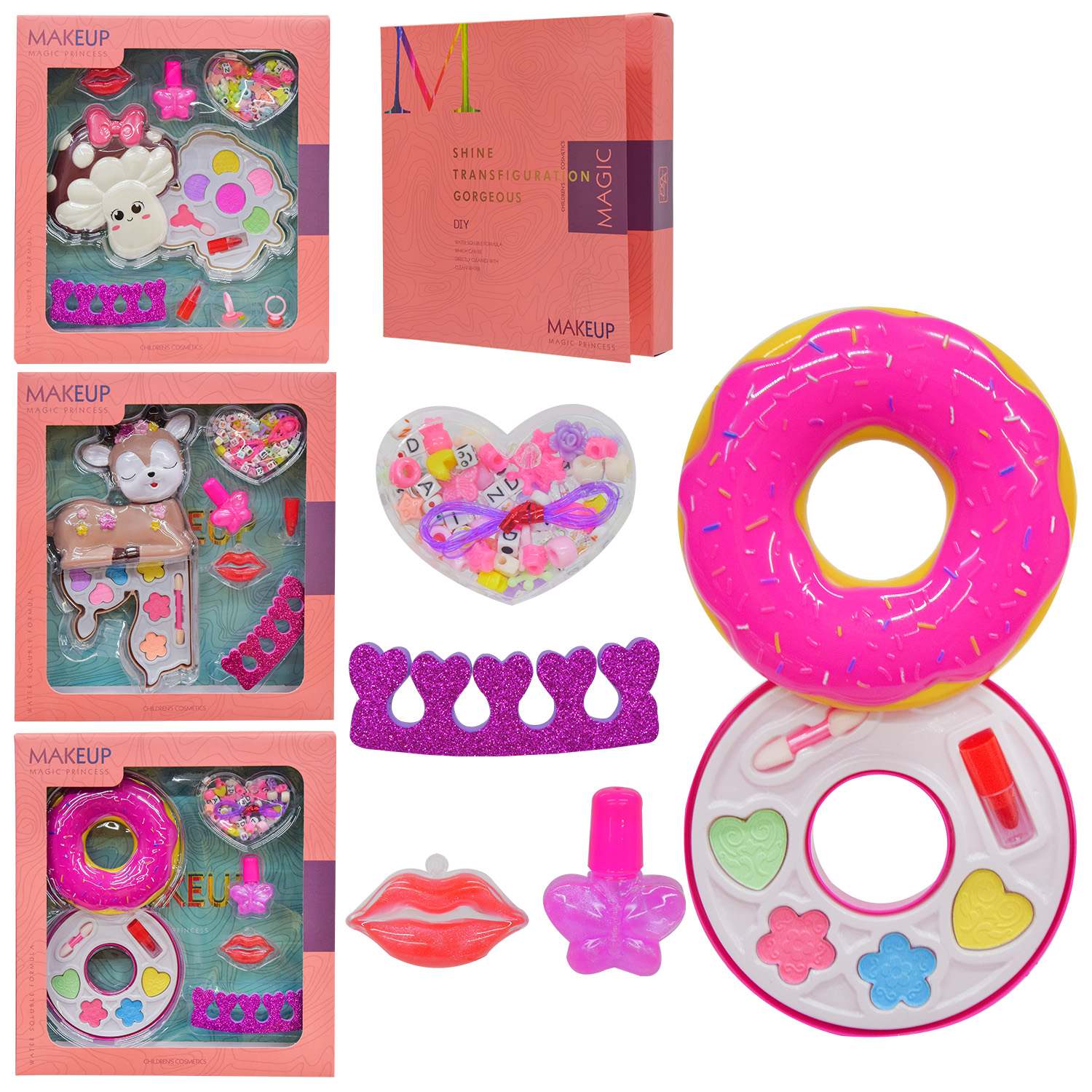 Косметика арт. CN-105 (96шт/2) мікс 3 вида,тіні, помада, лаки, аксес, короб. 25,5*27,5*5см(КІ)