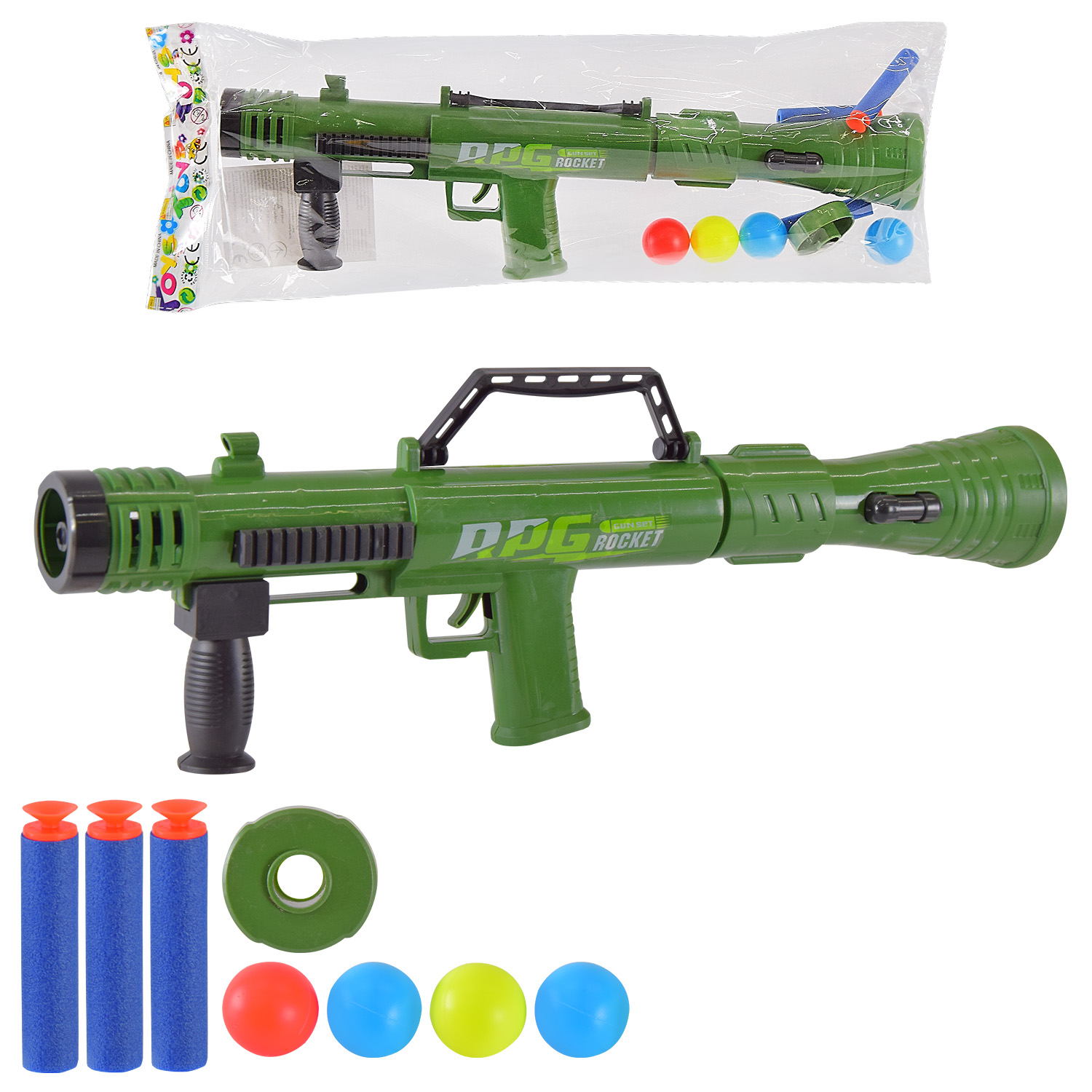 Помпова зброя арт. 6688-25 (192шт/) 3 поролон. кулі+4 кулі, пакет 48*18*4см(КІ)