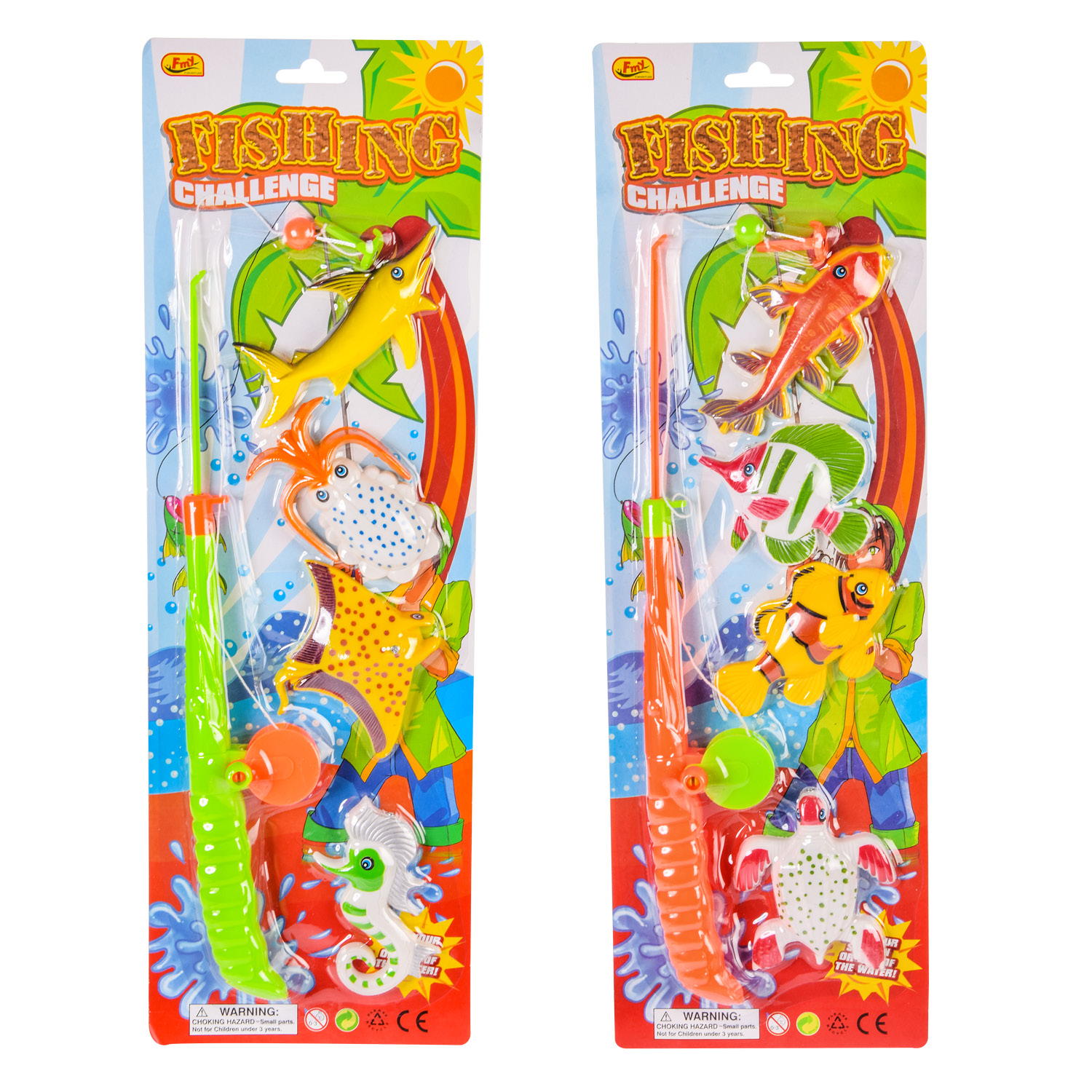 Рибалка арт.2232K (288шт/2)2кольори,4 морськ. жив,вудка, блістер. - 4 *3 *43.5 см, р-р іграш(КІ)