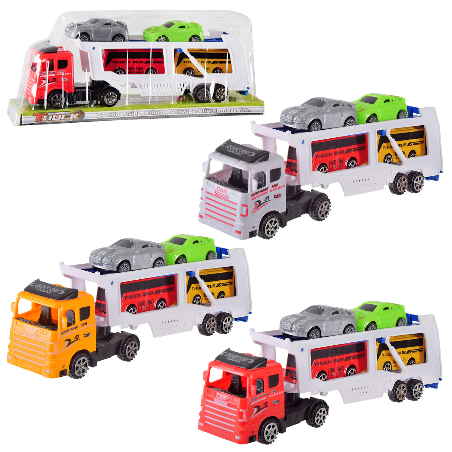 Трейлер арт. MR891-31 (120шт/2)2вида, 4машини в компл., слюда 32*6,5*13,5см(КІ)