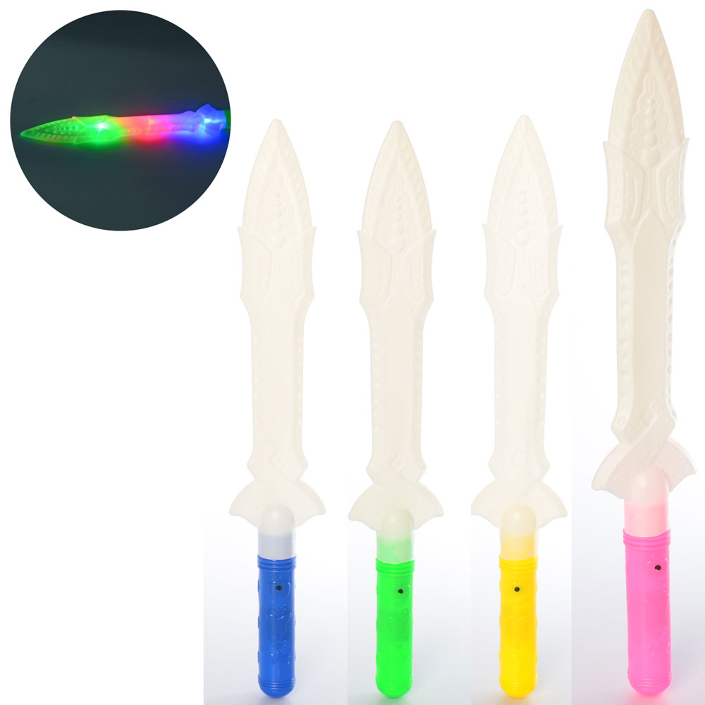 Меч ED206 (240шт) 40,5 см, світло, 3 кольори, бат (таб), в кульку, 40,5-6,5-3 см
