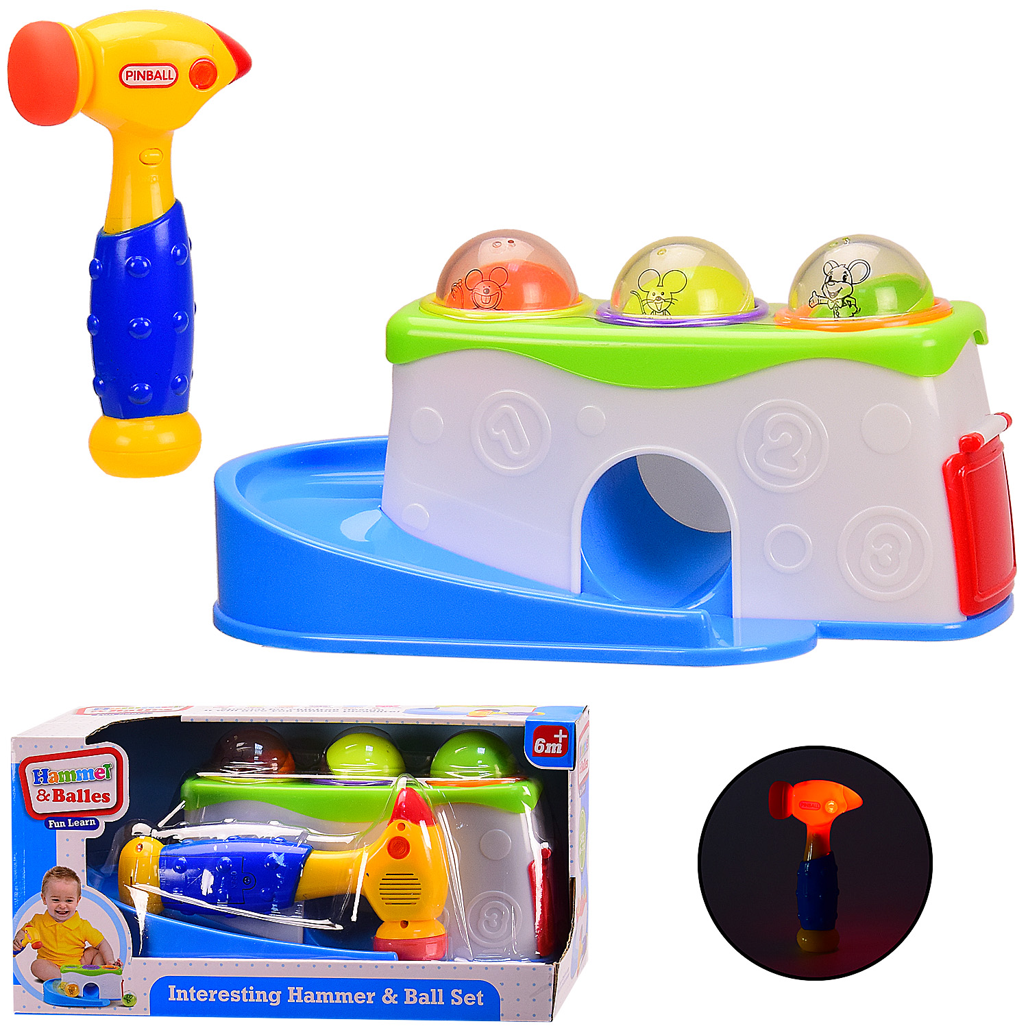 Логіка-стукалка арт. 389 (36шт) звук, короб.28*14*14 см(КІ)