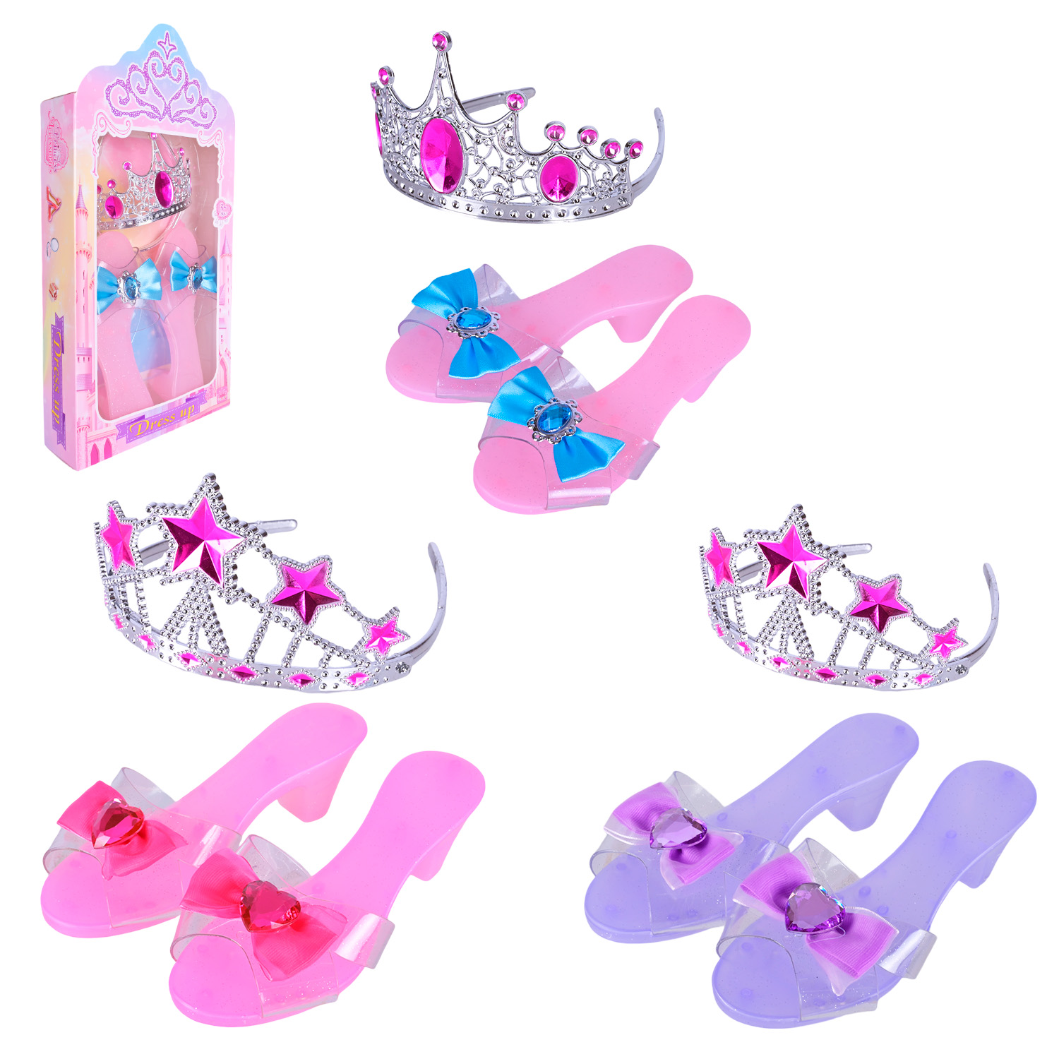 Аксесуари для дівчат арт. HBF-9C/1C(120шт/2)мікс 2 кольорів, туфельки, аксес   короб. 18*28*5см(КІ)