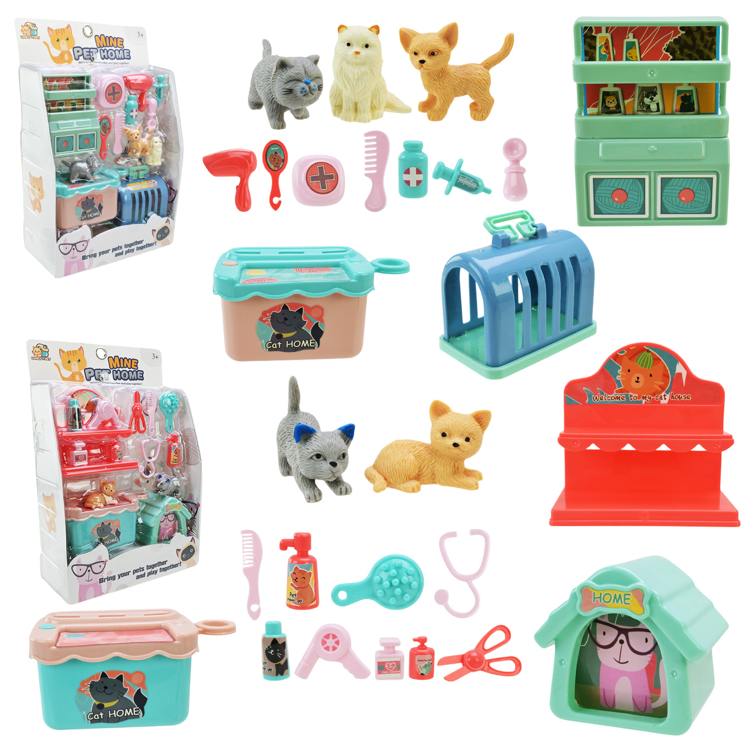 Турбота про тварин арт. 832-74 (96шт/2) мікс 2 види, тваринки, аксес короб. 19*7,7*28,1 см(КІ)