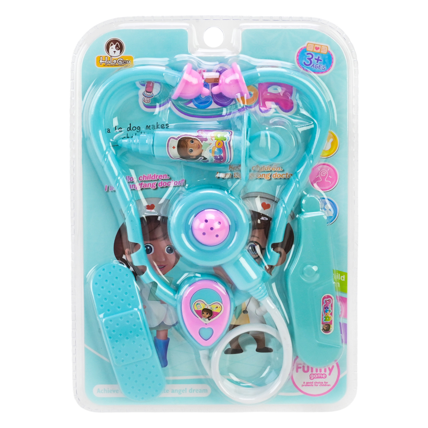 Лікар набір арт. DF546-75A (144шт/2)   стетоскоп, шприц,  аксес слюда 18*16*4см(КІ)