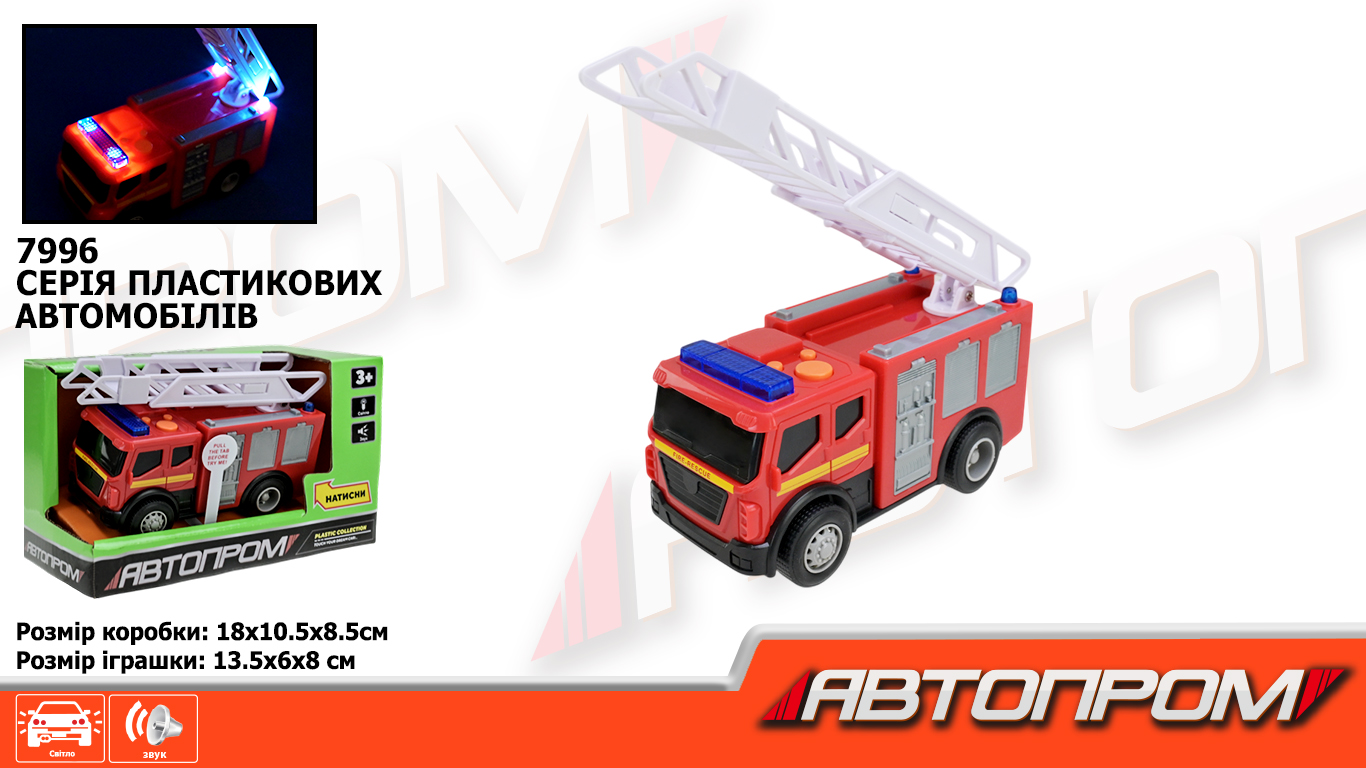 Машина  арт. 7996 (48шт) батар. світ., звук, короб.18*10,5*8,5см(КІ)