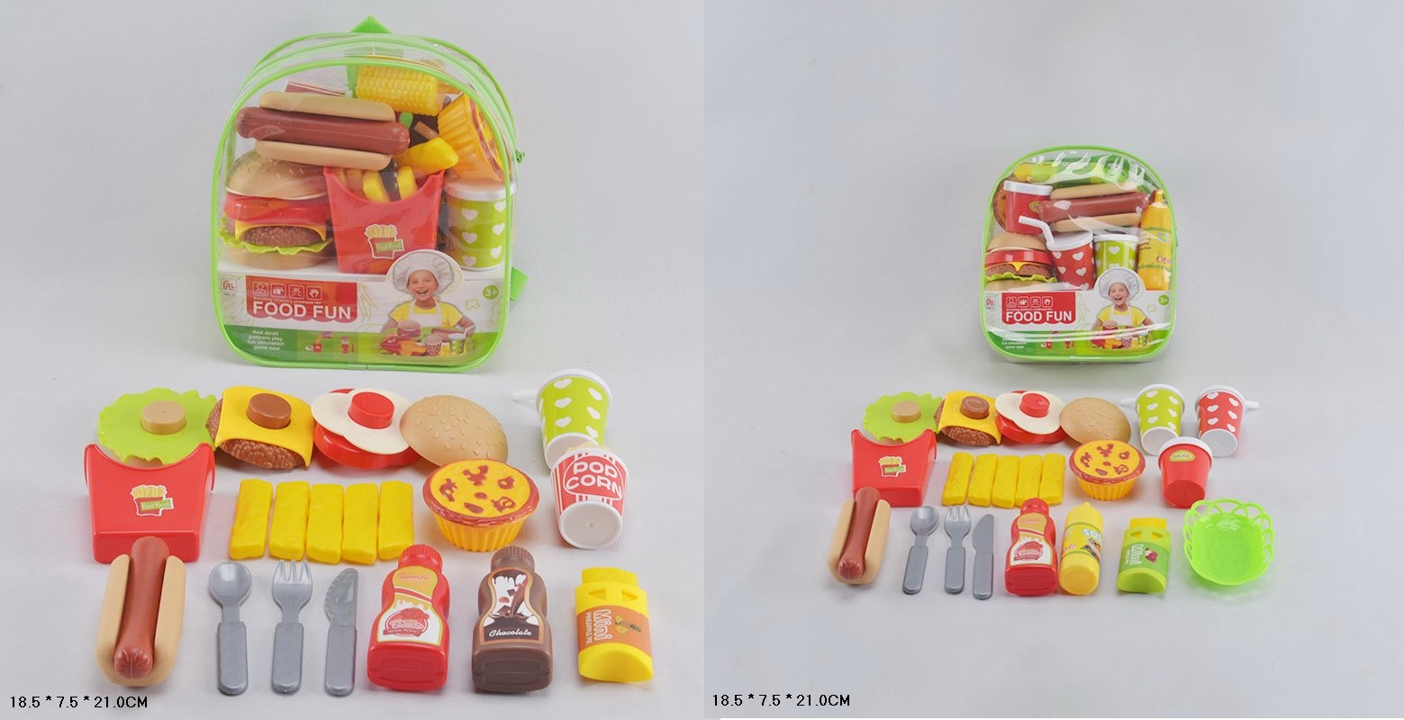 Продукти набір арт. 6651-1/2 (96шт/2) фаст фуд, деко, продукти, аксес пакет 23*35*5см(КІ)