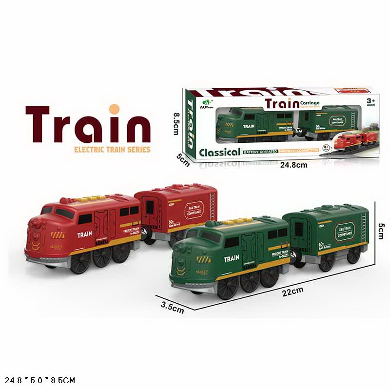 Поїзд батар арт. AU8883 (144шт/2) магніт.вагончики світло,звук короб. 24,8*8,5*5см(КІ)