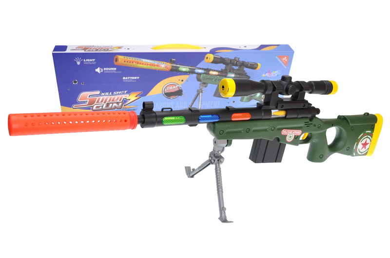 Гвинтівка музична, зі світлом, в коробці 6697A(Мас)