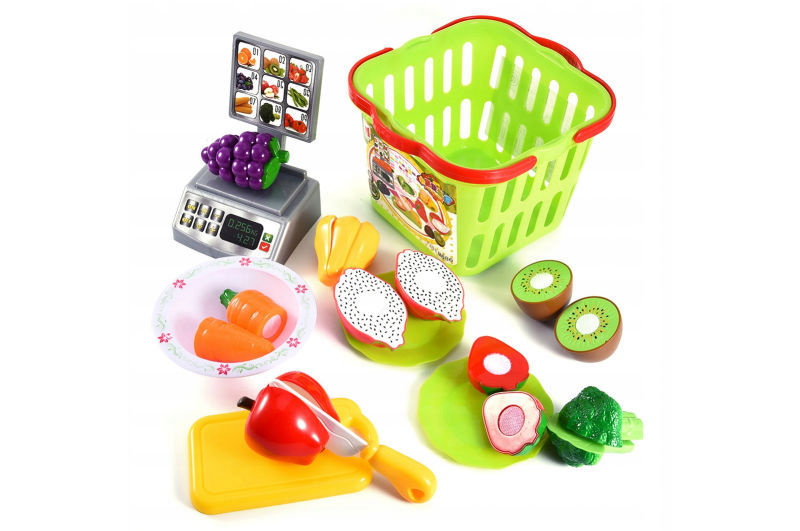Набір фруктів і овочів на липучках з вагами, в корзині 686 р.20*12*13см(Мас)