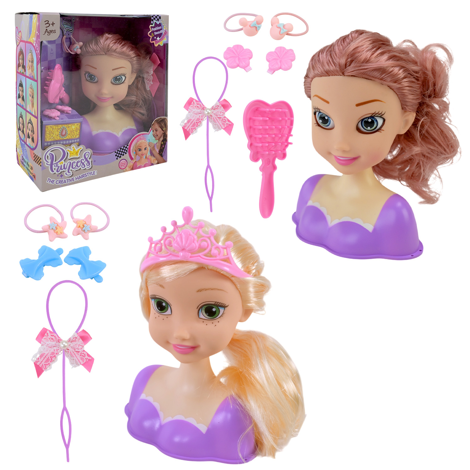 Голова для зачісок арт. 2615/6 (96шт/2)   мікс 2 види, аксес короб. 20*9*18(КІ)