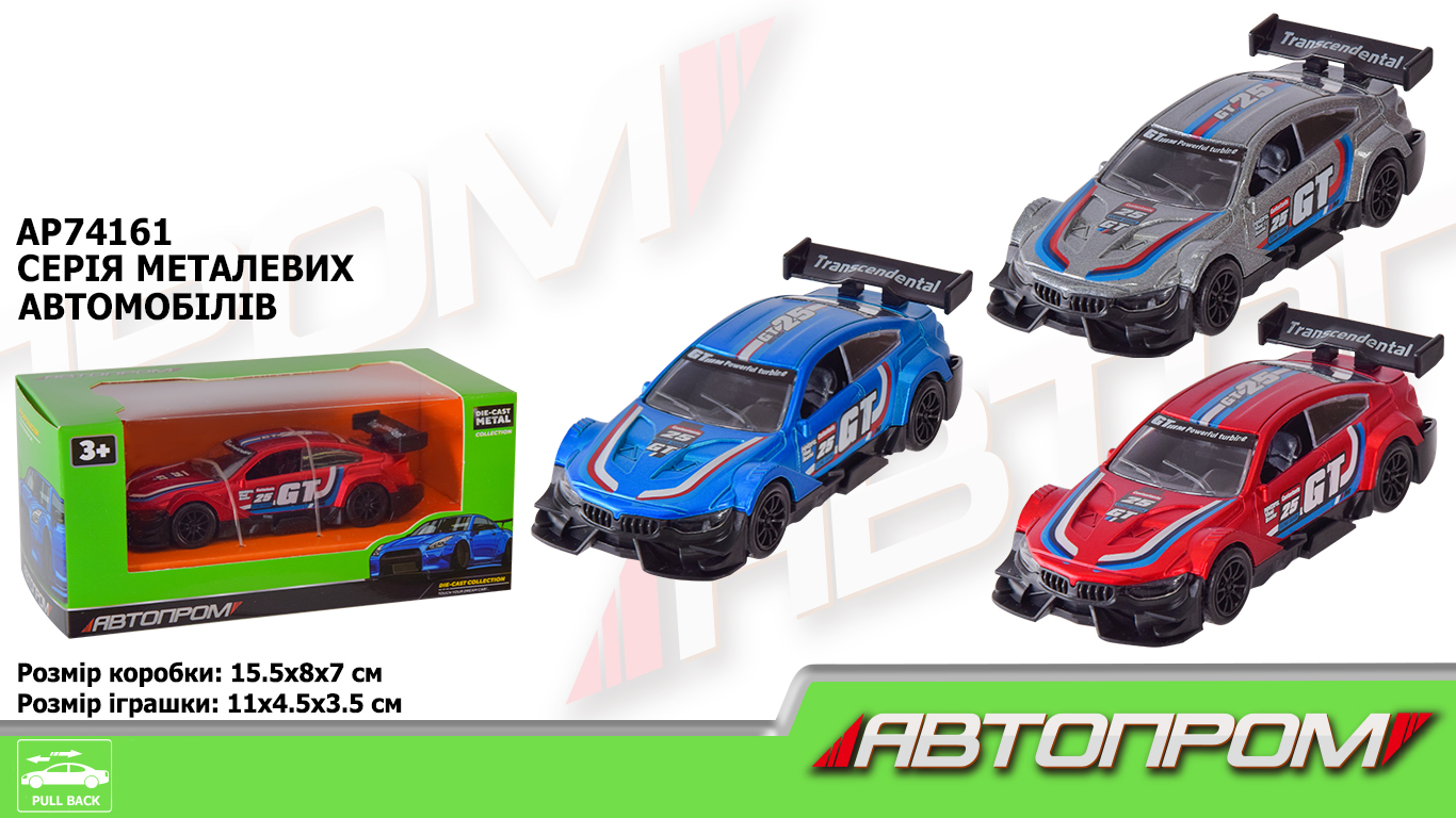 Машина мет. арт. AP74161 (96шт/2) 1:36,3 кольора,короб.15*8*7см(КІ)