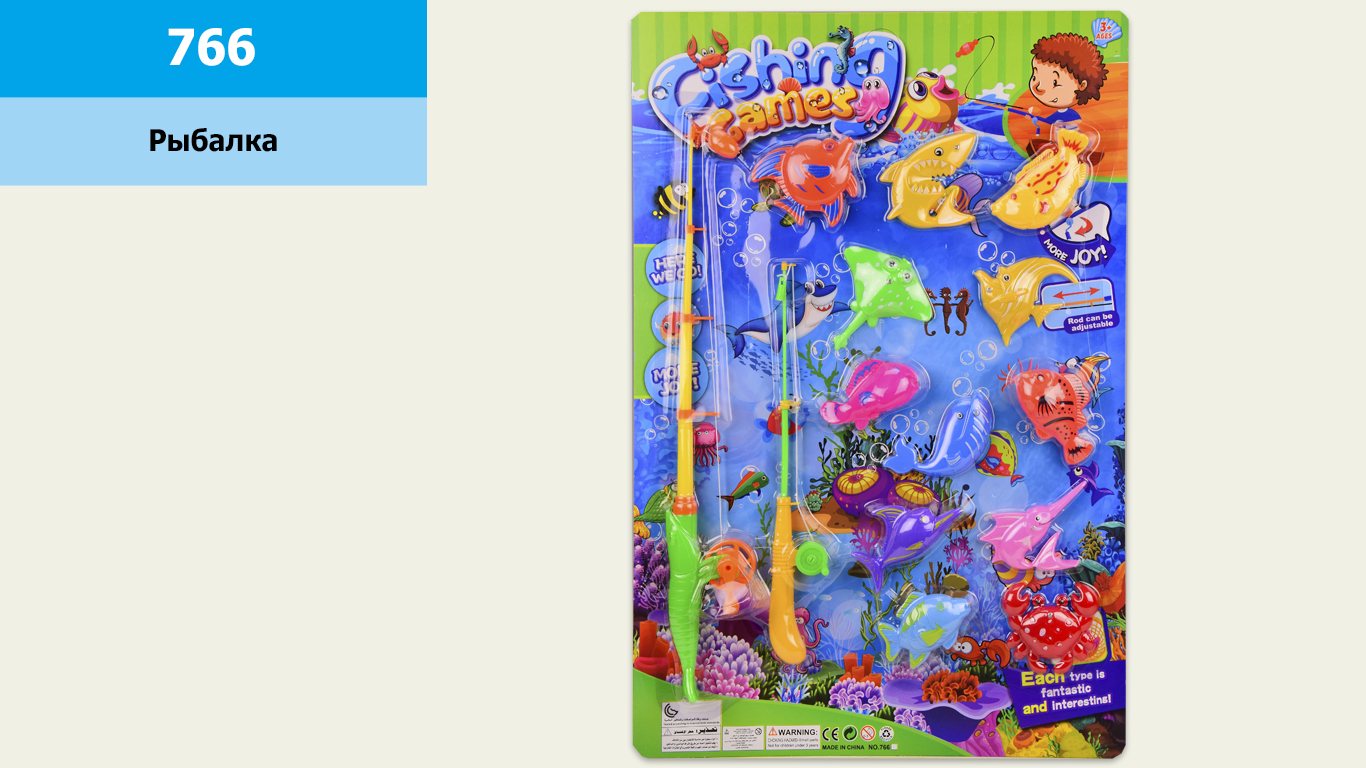 Рыбалка 766 (72шт/2)2 магн.удочка,рыбки,на планшетке 38*57,5 см(КИ)