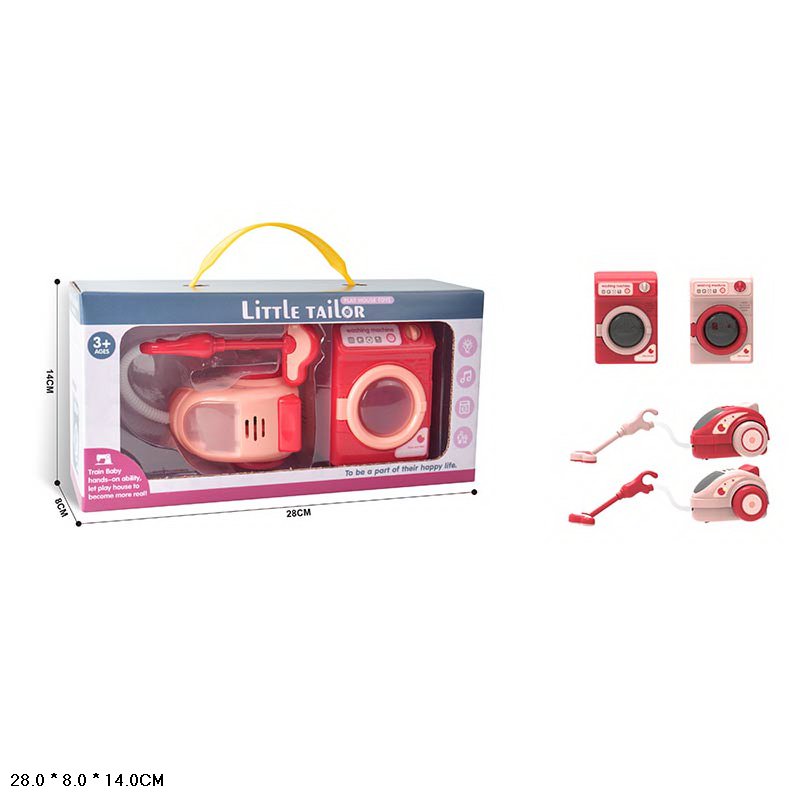 Побутова техніка набір арт.528-1 (72шт/2) 2 кольори,пральна машина та пилосос, короб. 14*28*8 см(КІ)