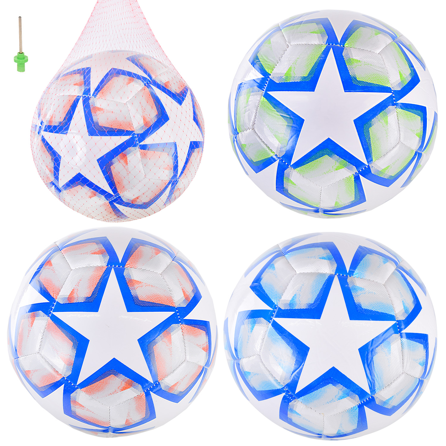 М'яч футбол. арт. FB2225 (30 шт), № 5, EVA, 310 грам, MIX 3 кольори, сітка + голка(КІ)