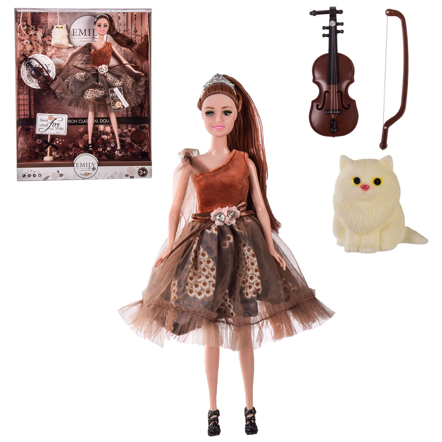 Кукла  QJ106D (48шт/2) с аксессуарами, в кор.– 28.5*6.5*36 см, р-р игрушки – 29 см(КИ)