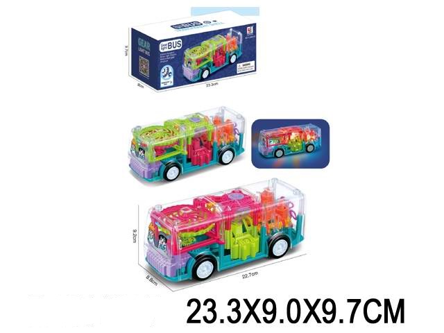 Муз.автобус YJ388-55 (72 шт/2) свет, движение, в коробке 23,3*9,0*9,7см(КИ)