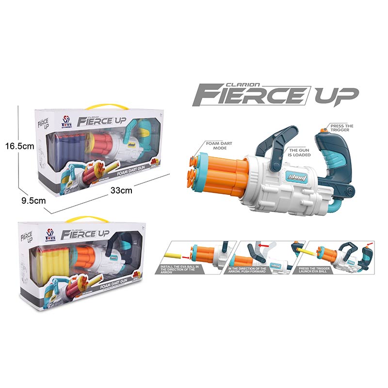 Бластер 648-57 (36шт/2) 2цвета, стреляет пороллон. снарядами, в кор. 33*9,5*16,5см(КИ)