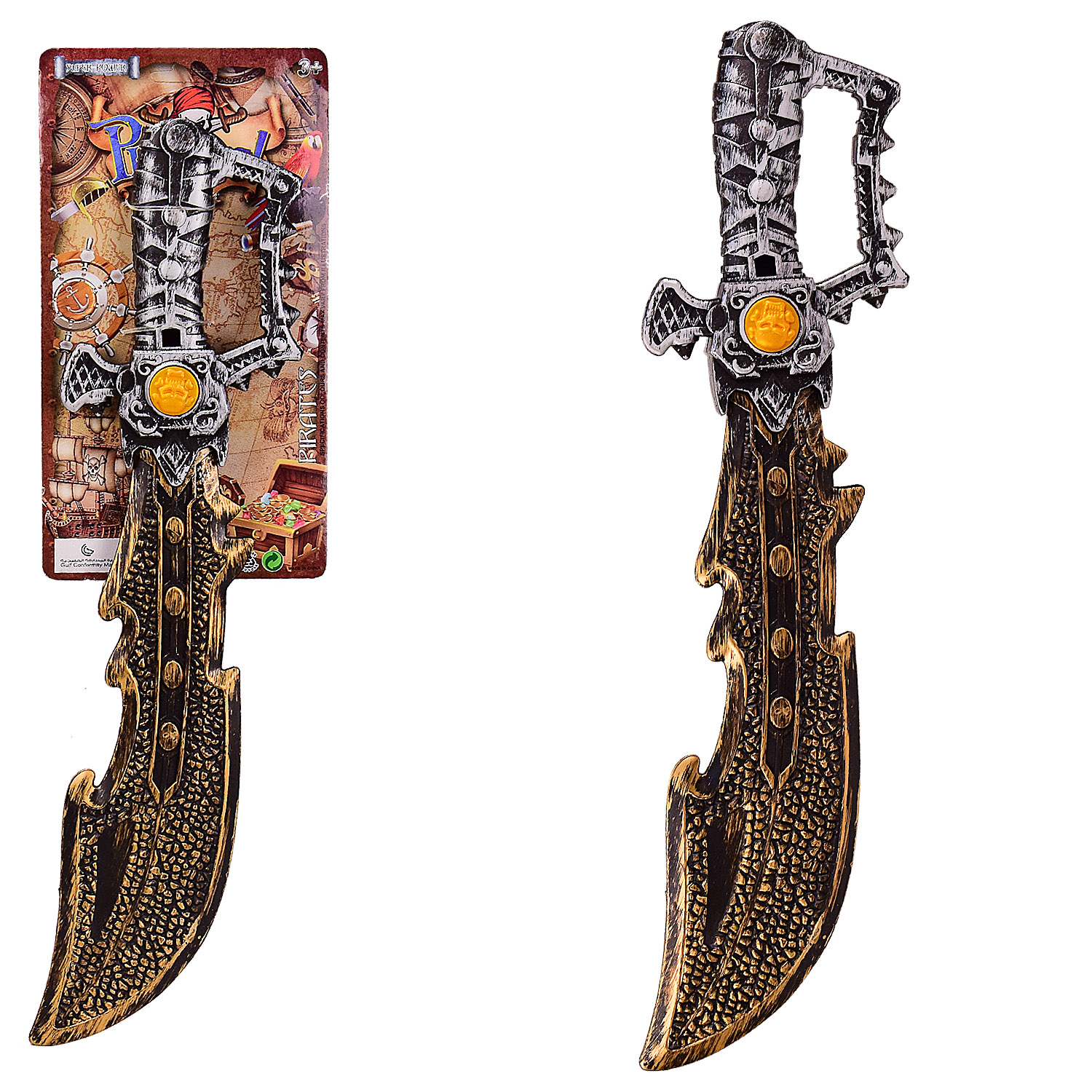 Кинжал 206-6 (108шт/2) на планш. 16.5*30.5 см, р-р игрушки - 54*14*3.5 см(КИ)