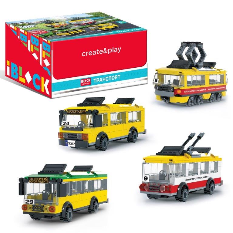 Конструктор арт. PL-921-438 IBLOCK ТРАНСПОРТ, 173-182дет,(КІ)