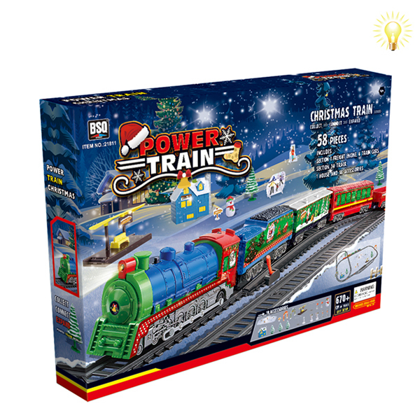 Залізниця 21811 (12/2шт) різдвяний експрес,довжина шляху 670+ см ,бат.світло,звук, у коробці (59*8*4