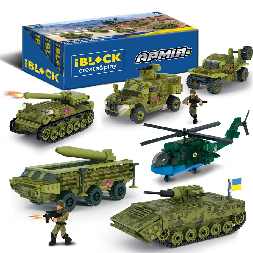 Конструктор IBLOCK арт. PL-921-489 (36шт) Армія, 178-349дет., 4вида, дисп.бокс. 49,2*19,2(КІ)