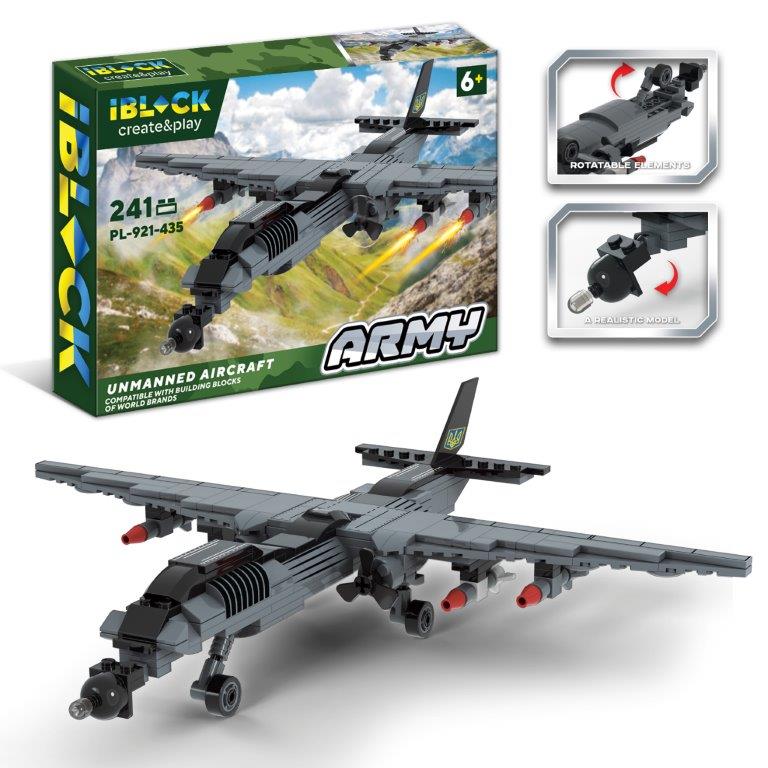 Конструктор IBLOCK арт.PL-921-435 (12шт) ARMY 241дет.инструкція на укр мові, наліпкии комплект.(КІ)