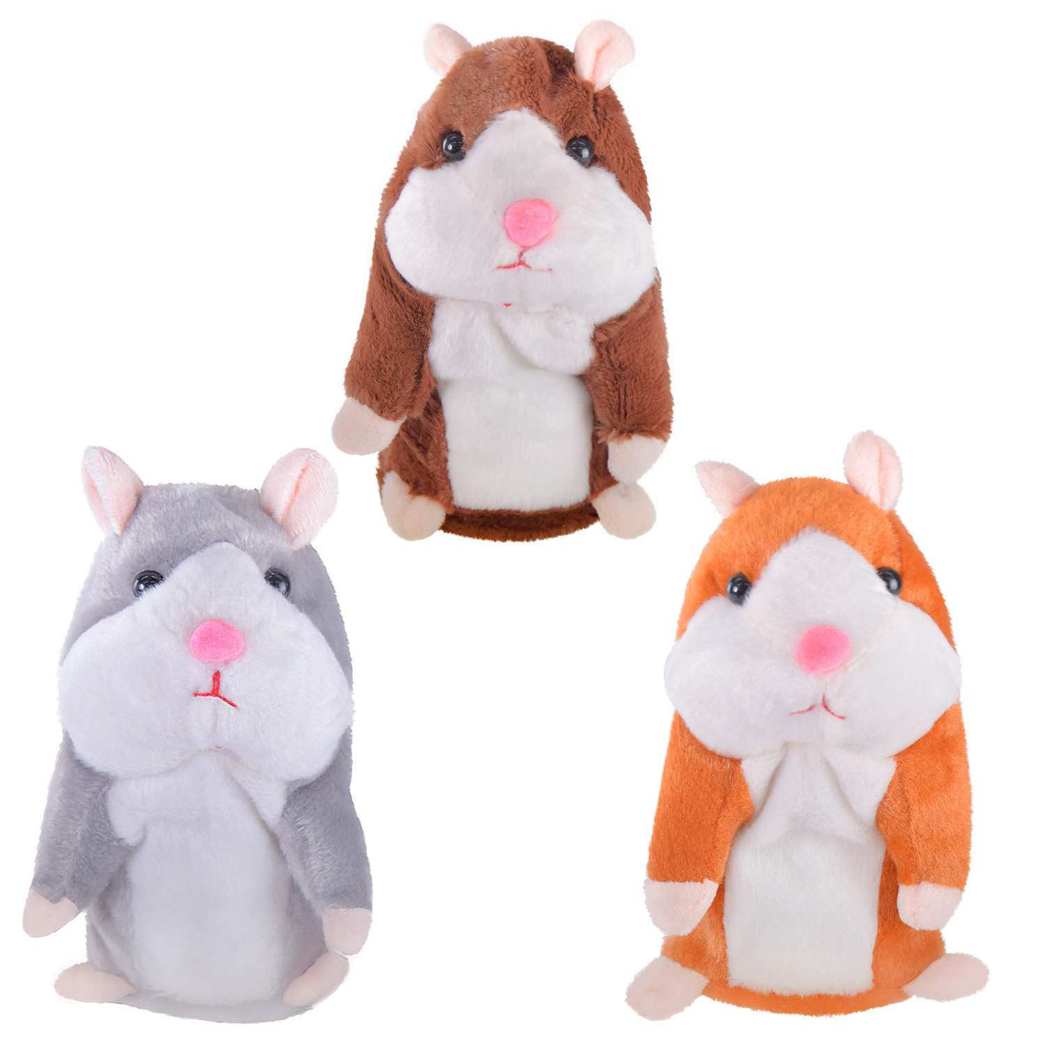 М'яка іграшка повторюшка арт. M1977 (60шт) хом'як 3 кольори 15 см, пакет.(КІ)