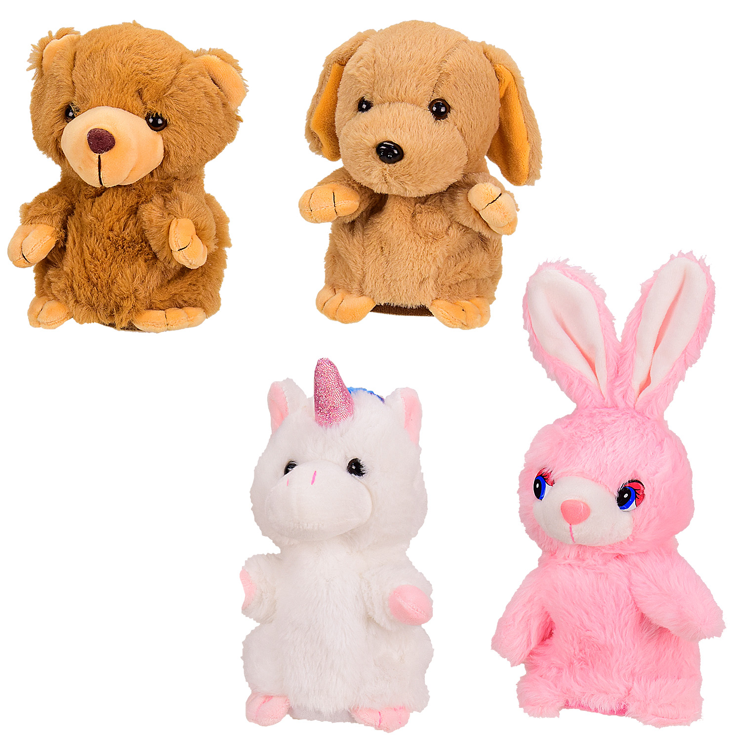 М'яка іграшка повторюшка арт. M1979 (30шт) 4 види,батар,звук,танцує, 17 см, пакет.(КІ))