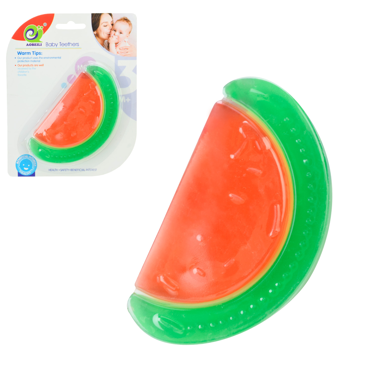 Брязкальце-прорізувач арт. B34 (288шт/2) силікон з рідким наповнювачем,на планш 16*11*1,5см(КІ)