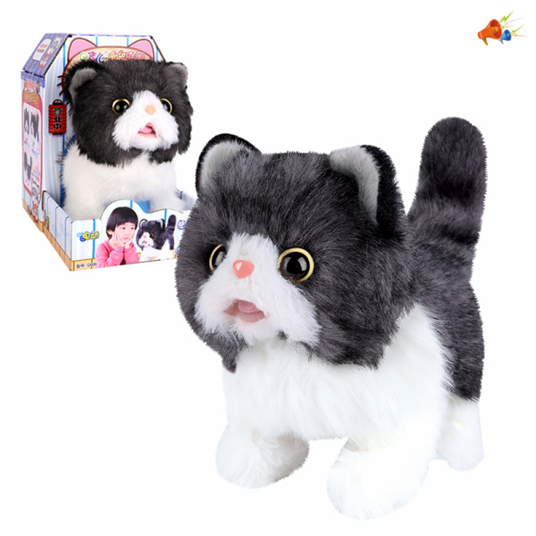 Кішка Q036-1(30) бат.звук,ходить, виляє хвостом (13*18*19см) в коробці		