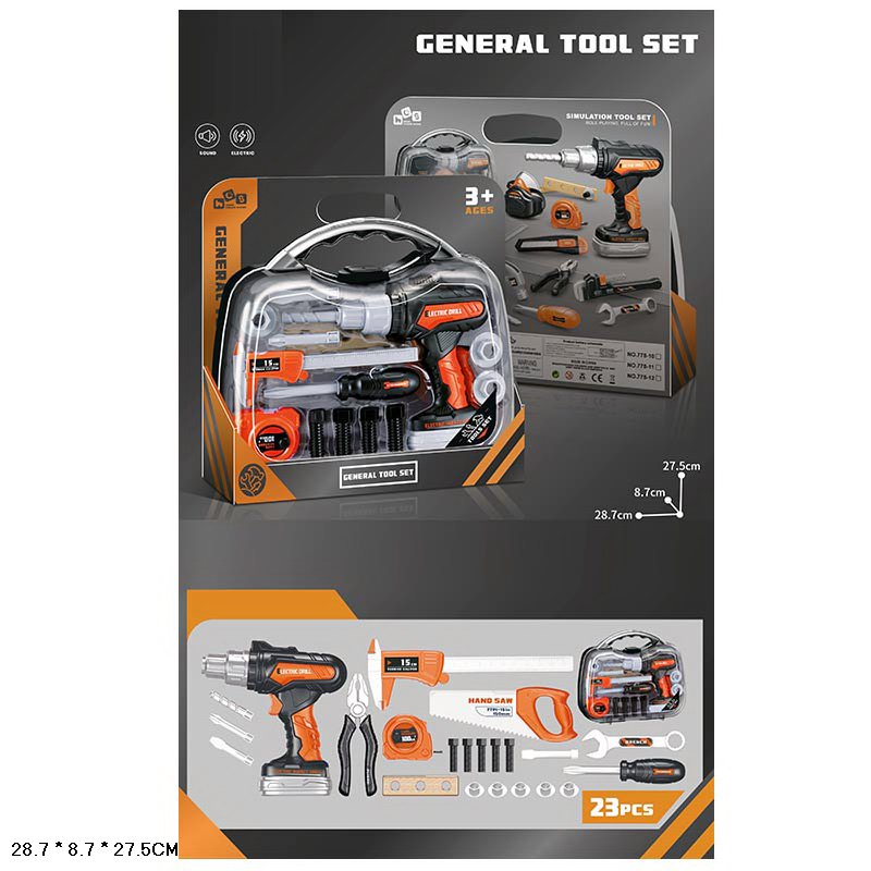 Інстртументи арт. 778-11 (24шт/2) батар.,світ.,звук,в чемодане 28,7*27,5*8,7см(КІ)