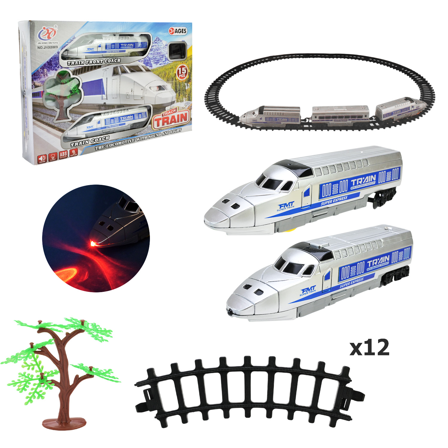 Потяг арт. JHX8809 (60шт/2) батар світло, звук, короб. 40*7*30,5см(КІ)