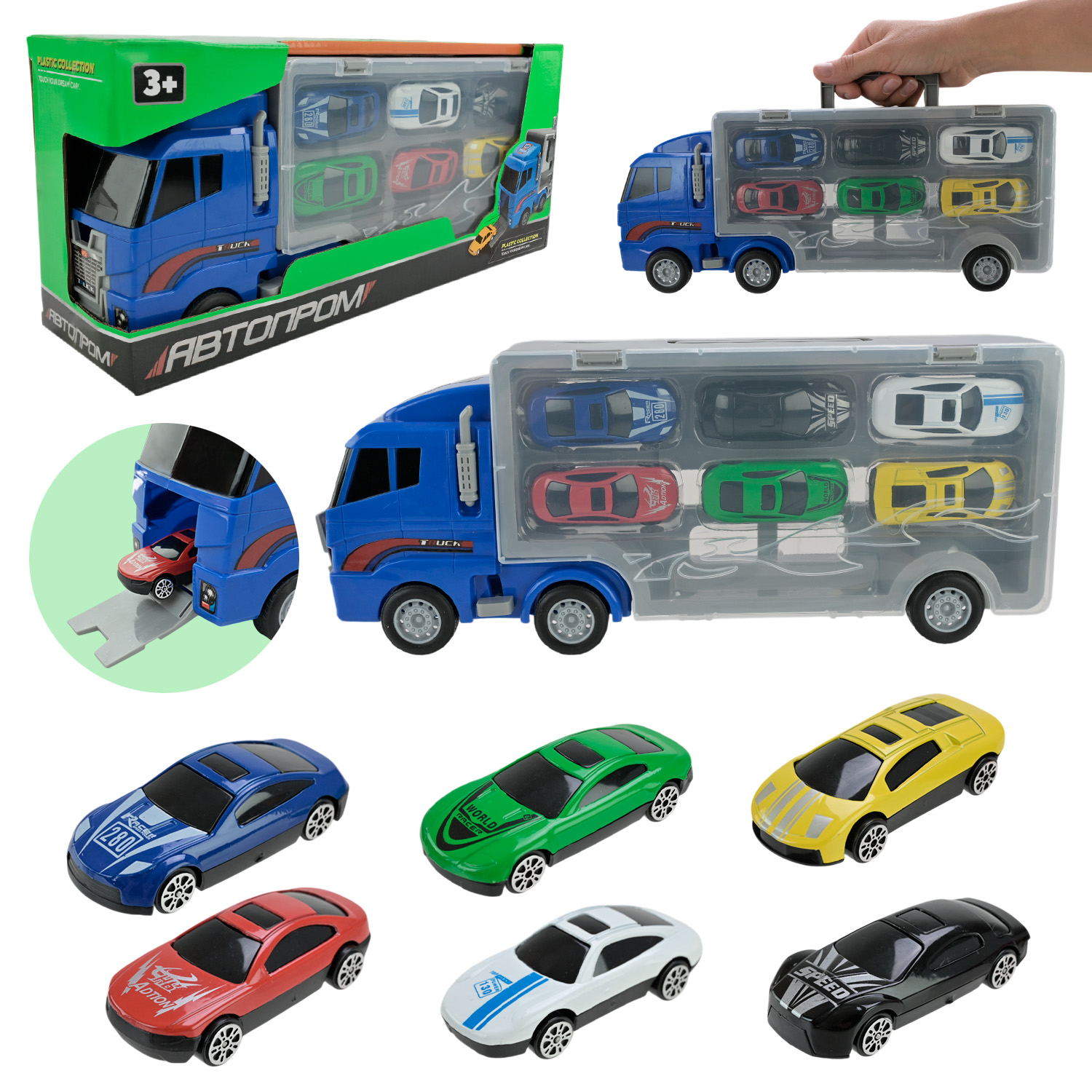 Трейлер із машинками арт. PS006-1 (36шт) короб. 34,5*14,9*9,5см(КІ)