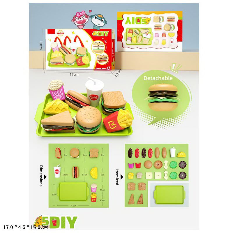 Фаст Фуд арт. 218-1X (192шт)   набір, розбірні продукти короб. 17*4*15см(КІ)