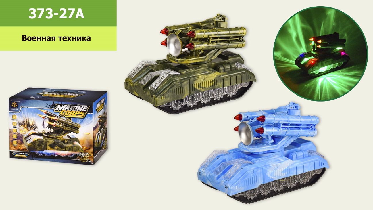 Танк батар. 373-27A (48шт/2) свет, 2 вида, игрушка-25*28см, в кор.25,5*13,5*18см(КИ)