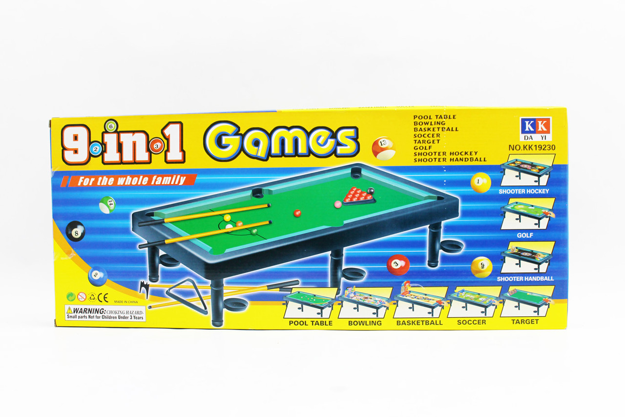 Бильярд 9в1 KK19230 (18шт) в коробке 62*26см(КИ)