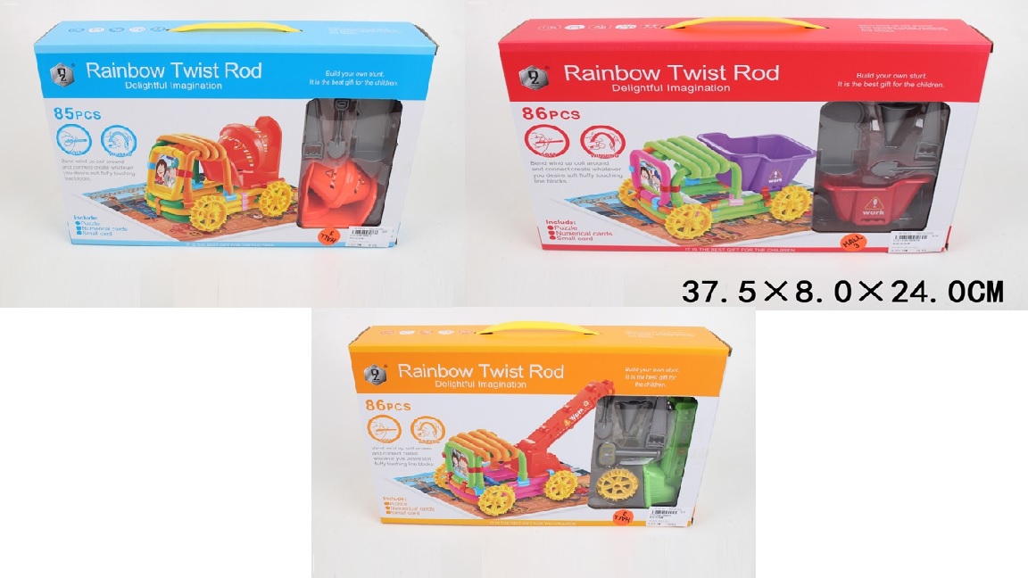 Ігровий набір HD833 / 34/35 (1727338-39-40) (24шт / 2) 86 шт.гнущіхся цветн.палочек з замоч.,(КІ)