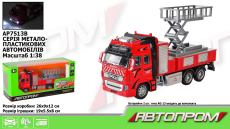 Машина мет.  арт. AP7513B (48шт/2)  1:38, пожежна охорона, батар., світ.,звук,короб.(КІ)