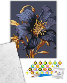 Набір для розпису "Таємнича лілія" з металізованими фарбами 40*50 см														