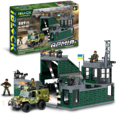 Конструктор IBLOCK арт.PL-921-501 (12шт) Армія,ВІЙСЬКОВА БАЗА,889дет, 4 фігурки, короб.46*28.5*6(КІ)