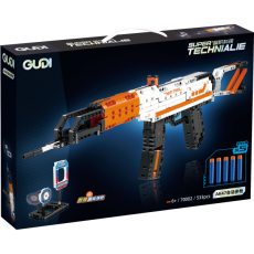 Конструктор 70002 (12шт) автомат AK47 ,64см, м'які кулі 5шт, мішень, 533дет., в коробці (54*7*34см)	