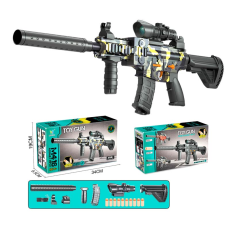 Автомат арт. 905B (48шт/2)  батар. 2кольора, стреляє поролон. кулями,  короб. 34*6,5*19см(КІ)