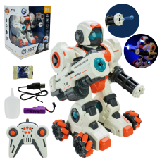 Робот р/к арт. 288A-4 (12шт/2)батар. стріляє гелевими знарядами  та вириприскує дим, світиться,(КІ)