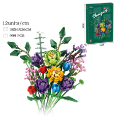 Конструктор 655001 (24шт) букет квітів 999дет.,у коробці (38*6*26см) 		