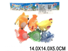 Пискавка арт. 301 (384шт/2) "Звірята" 6шт/2 ук, інерц.,пластик, пакет. 14*14*5см(КІ)