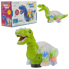 Динозавр муз.арт.QF05-2 (QF05-2-KI)(72шт/2) батар.,прозорий корпус,кольорові внутрішні деталі,(КІ)